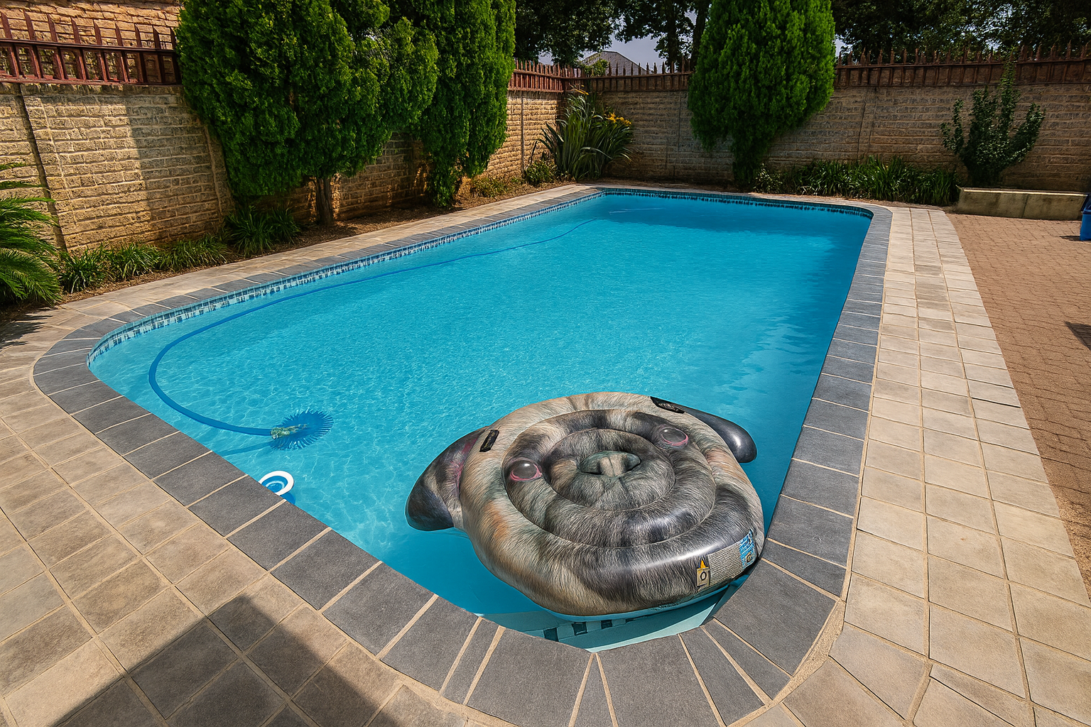 Crystal clear residential swimming pool maintained by Skynet Pools in Pretoria